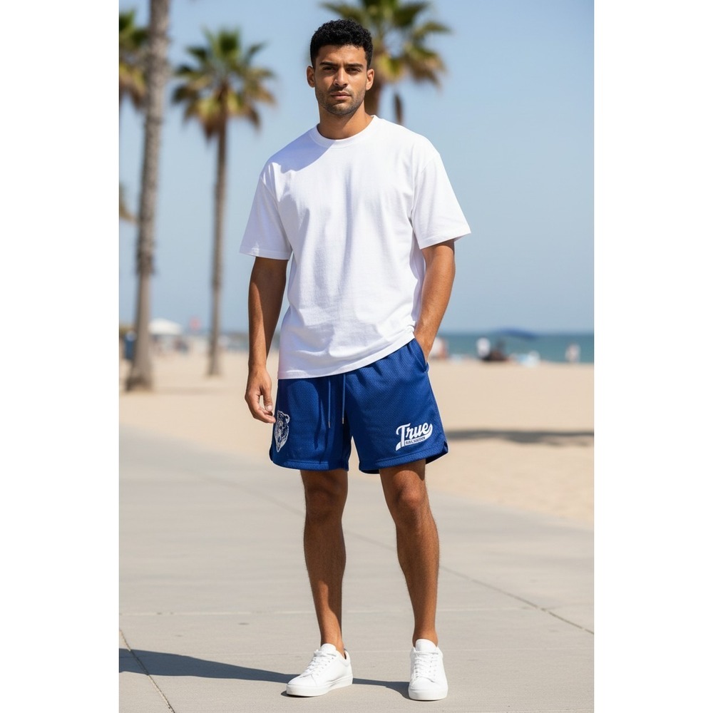 True Religion Mens Basketball Shorts Blue Size XL